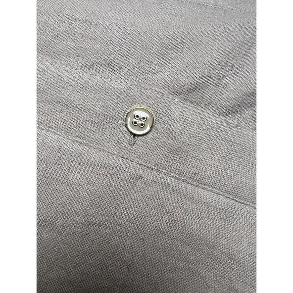 Susan Graver Linen Rayon Button Up Jacket Beige Modern Top w Pockets L - Picture 5 of 9